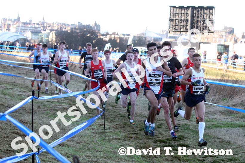 Jamaine Coleman and Matthew Shirling during the junior mens 4k BUPA Great Edinburgh Cross Country. Photo: David T. Hewitson/Sports for All Pics